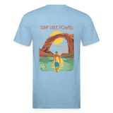 US SURF Co LAKE POWELL 2-Sided T-Shirt (light) - heather blue