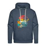 SURF SUNSET Premium Hoodie - heather denim