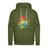 SURF SUNSET Premium Hoodie - olive green