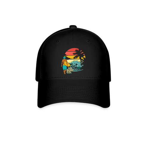 SURF SUNSET Baseball Cap - black