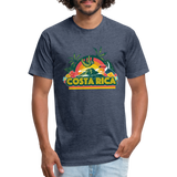 Costa Rica 1 Fitted Cotton/Poly T-Shirt by Next Level - heather navy