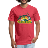 Costa Rica 1 Fitted Cotton/Poly T-Shirt by Next Level - heather red