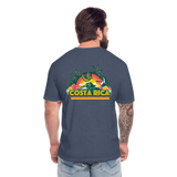 Costa Rica 3 Fitted Cotton/Poly T-Shirt by Next Level - heather navy