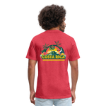 Costa Rica 3 Fitted Cotton/Poly T-Shirt by Next Level - heather red