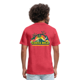 Costa Rica 3 Fitted Cotton/Poly T-Shirt by Next Level - heather red